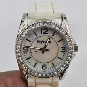 Style & Co Women's Watch 31MM MOP Dial Cream Plastic Bands New‎ Battery